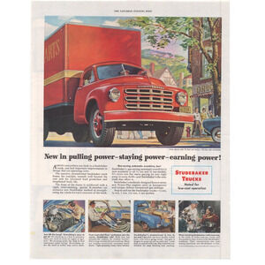 Studebaker Truck Magazine Advertisement 19502 Vintage Original Color Automobilia
